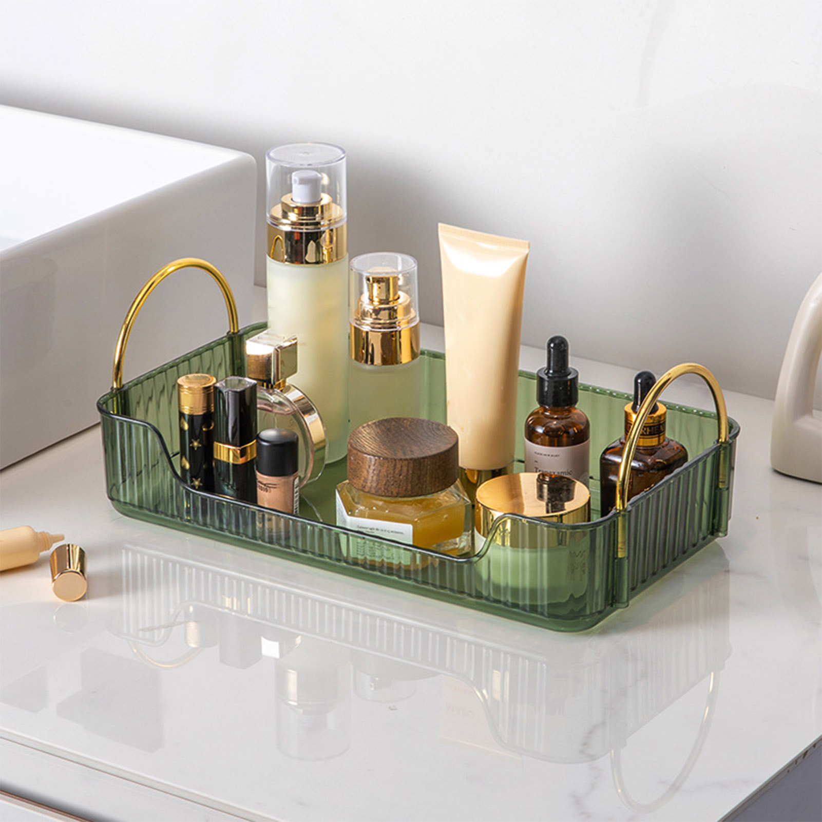 Luxury Skincare Tray - Органайзер для ванной комнаты: элегантная акриловая