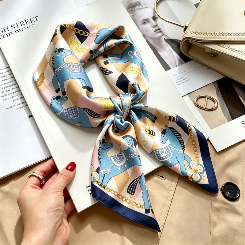 Luxury Skincare Headband - Женские шелковые платки-косынки 70*70 см с