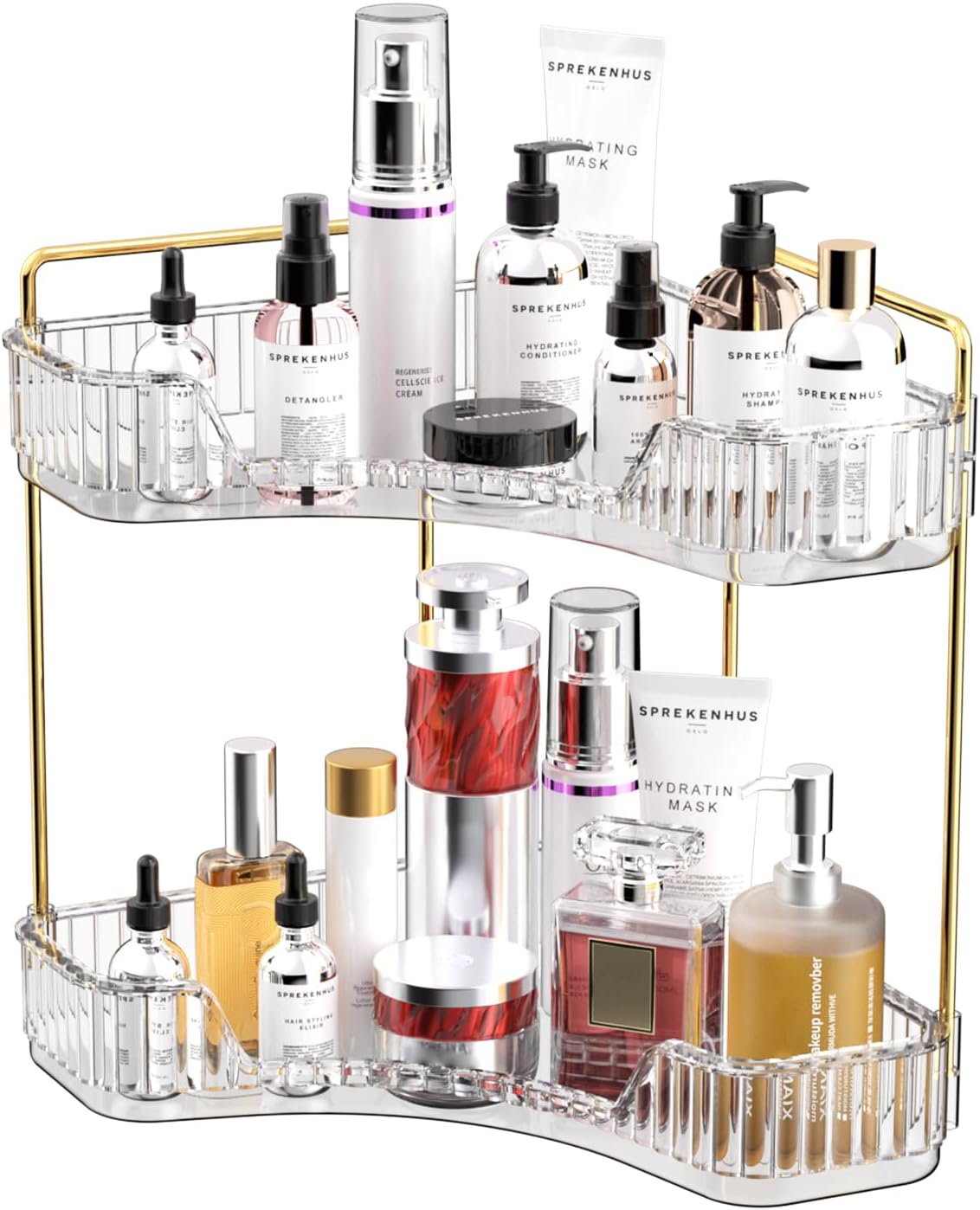 Двухуровневая прозрачная полка – обзор и цена Luxury Skincare Tray
